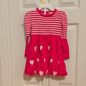2/15$ ❤️ Deux par Deux Pink and White Striped Heart Dress